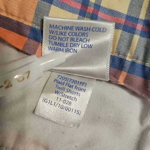 SOUTHERN TIDE SKIPJACK 9 INCH SHORTS PLAID SIZE 34 PASTEL BEACH GOLF COTTON - Picture 10 of 11